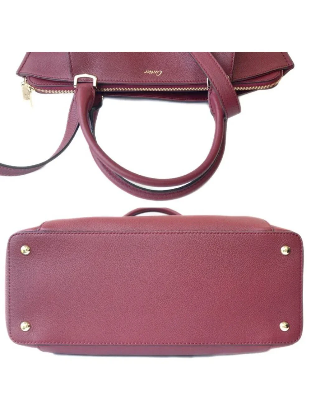 Cartier Shoulder Bag Gold Bordeaux